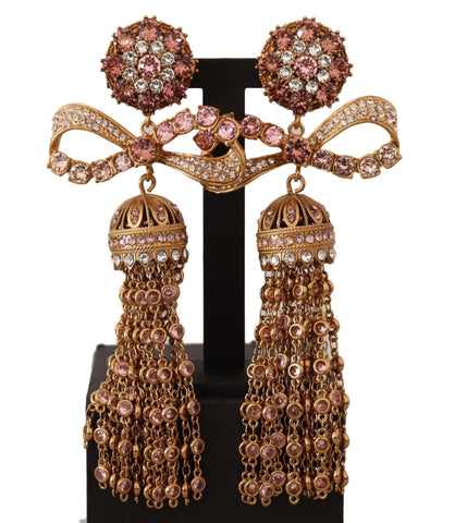 Dolce & Gabbana Elegant Antique Gold Bow Earrings - Retail Flare
