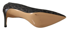 Sofia Elegant Black Leopard Print Leather Heels - Retail Flare