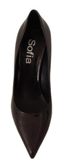 Sofia Elegant Brown Leather Heels Pumps - Retail Flare