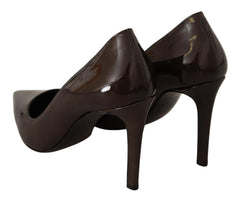 Sofia Elegant Brown Leather Heels Pumps - Retail Flare