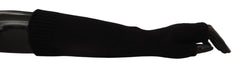 Dolce & Gabbana Elegant Black Cashmere Fingerless Gloves - Retail Flare
