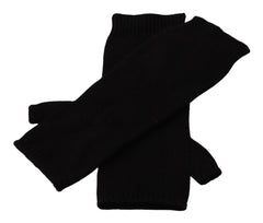 Dolce & Gabbana Elegant Black Cashmere Fingerless Gloves - Retail Flare
