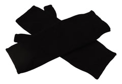 Dolce & Gabbana Elegant Black Cashmere Fingerless Gloves - Retail Flare