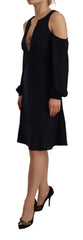 Twinset Chic Black Open Shoulder A-Line Dress - Retail Flare