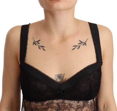 Dolce & Gabbana Elegant Black Silk Lingerie Chemise - Retail Flare