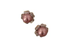 Dolce & Gabbana Elegant Floral Crystal Pearl Clip-On Earrings - Retail Flare