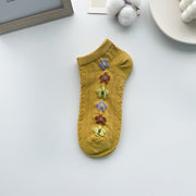 Retro Socks Shallow Mouth Flower Socks Women