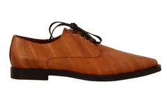 Dolce & Gabbana Elegant Eel Leather Lace-Up Formal Flats - Retail Flare