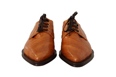 Dolce & Gabbana Elegant Eel Leather Lace-Up Formal Flats - Retail Flare