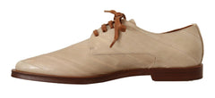 Dolce & Gabbana Elegant Beige Eel Leather Formal Flats - Retail Flare