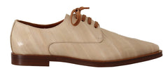 Dolce & Gabbana Elegant Beige Eel Leather Formal Flats - Retail Flare