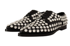 Dolce & Gabbana Crystal-Embellished Leather Formal Flats - Retail Flare