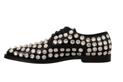 Dolce & Gabbana Crystal-Embellished Leather Formal Flats - Retail Flare