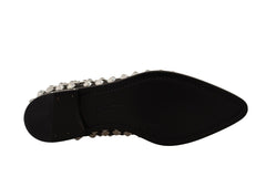 Dolce & Gabbana Crystal-Embellished Leather Formal Flats - Retail Flare