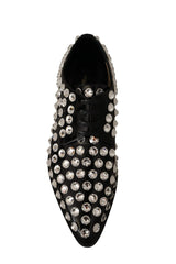 Dolce & Gabbana Crystal-Embellished Leather Formal Flats - Retail Flare