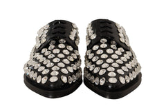 Dolce & Gabbana Crystal-Embellished Leather Formal Flats - Retail Flare