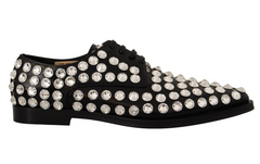 Dolce & Gabbana Crystal-Embellished Leather Formal Flats - Retail Flare