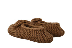 Dolce & Gabbana Elegant Wool Knit Ballerina Flats in Brown - Retail Flare