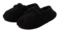 Dolce & Gabbana Elegant Black Wool Knit Ballet Flats - Retail Flare