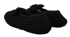 Dolce & Gabbana Elegant Black Wool Knit Ballet Flats - Retail Flare