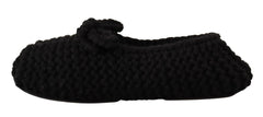 Dolce & Gabbana Elegant Black Wool Knit Ballet Flats - Retail Flare
