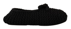Dolce & Gabbana Elegant Black Wool Knit Ballet Flats - Retail Flare