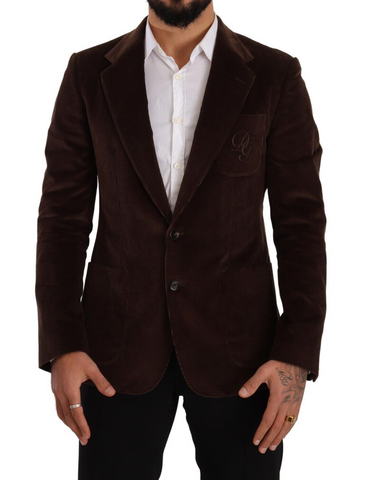 Dolce & Gabbana Elegant Brown Corduroy Slim Fit Blazer Dolce & Gabbana Retail Flare