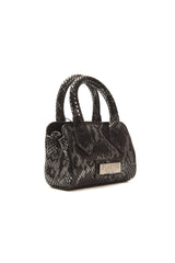 Pompei Donatella Chic Leather Mini Tote with Python Print - Retail Flare