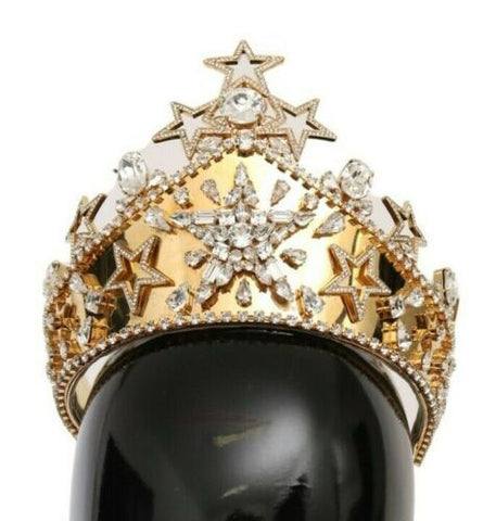 Dolce & Gabbana Regal Crystal Diadem Gold Tiara - Retail Flare