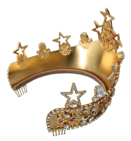 Dolce & Gabbana Regal Crystal Diadem Gold Tiara - Retail Flare