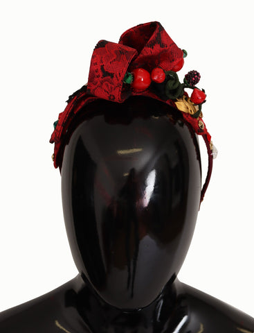 Dolce & Gabbana Cherry Sicily Embellished Red Diadem - Retail Flare