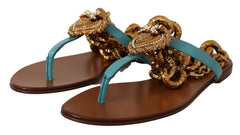 Dolce & Gabbana Chic Gladiator Flats with Heart Devotion Detail - Retail Flare