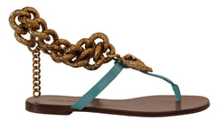 Dolce & Gabbana Chic Gladiator Flats with Heart Devotion Detail - Retail Flare