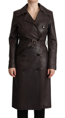 Dolce & Gabbana Elegant Double-Breasted Lambskin Leather Coat - Retail Flare