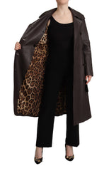 Dolce & Gabbana Elegant Double-Breasted Lambskin Leather Coat - Retail Flare