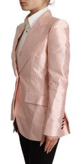 Dolce & Gabbana Elegant Pink Silk Blazer Jacket - Retail Flare