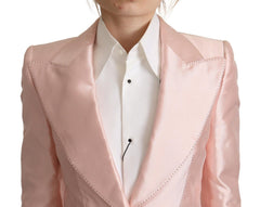 Dolce & Gabbana Elegant Pink Silk Blazer Jacket - Retail Flare