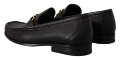 Salvatore Ferragamo Elegant Black Calf Leather Loafers - Retail Flare