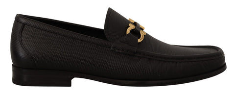 Salvatore Ferragamo Elegant Black Calf Leather Loafers - Retail Flare