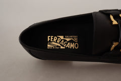 Salvatore Ferragamo Elegant Black Calf Leather Loafers - Retail Flare