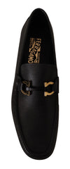 Salvatore Ferragamo Elegant Black Calf Leather Loafers - Retail Flare
