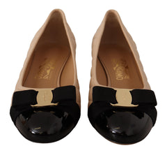 Salvatore Ferragamo Elegant Quilted Leather Pumps in Beige and Black - Retail Flare