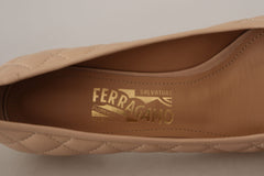 Salvatore Ferragamo Elegant Quilted Leather Pumps in Beige and Black - Retail Flare