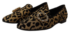 Dolce & Gabbana Elegant Leopard Crystal Gem Loafers - Retail Flare