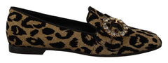 Dolce & Gabbana Elegant Leopard Crystal Gem Loafers - Retail Flare
