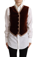 Dolce & Gabbana Elegant Bordeaux Velvet Sleeveless Top - Retail Flare