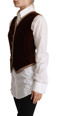 Dolce & Gabbana Elegant Bordeaux Velvet Sleeveless Top - Retail Flare