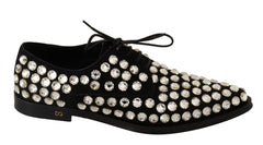 Dolce & Gabbana Elegant Crystal-Embellished Lace-Up Flats - Retail Flare