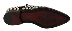 Dolce & Gabbana Elegant Crystal-Embellished Lace-Up Flats - Retail Flare