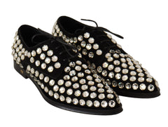 Dolce & Gabbana Elegant Crystal-Embellished Lace-Up Flats - Retail Flare